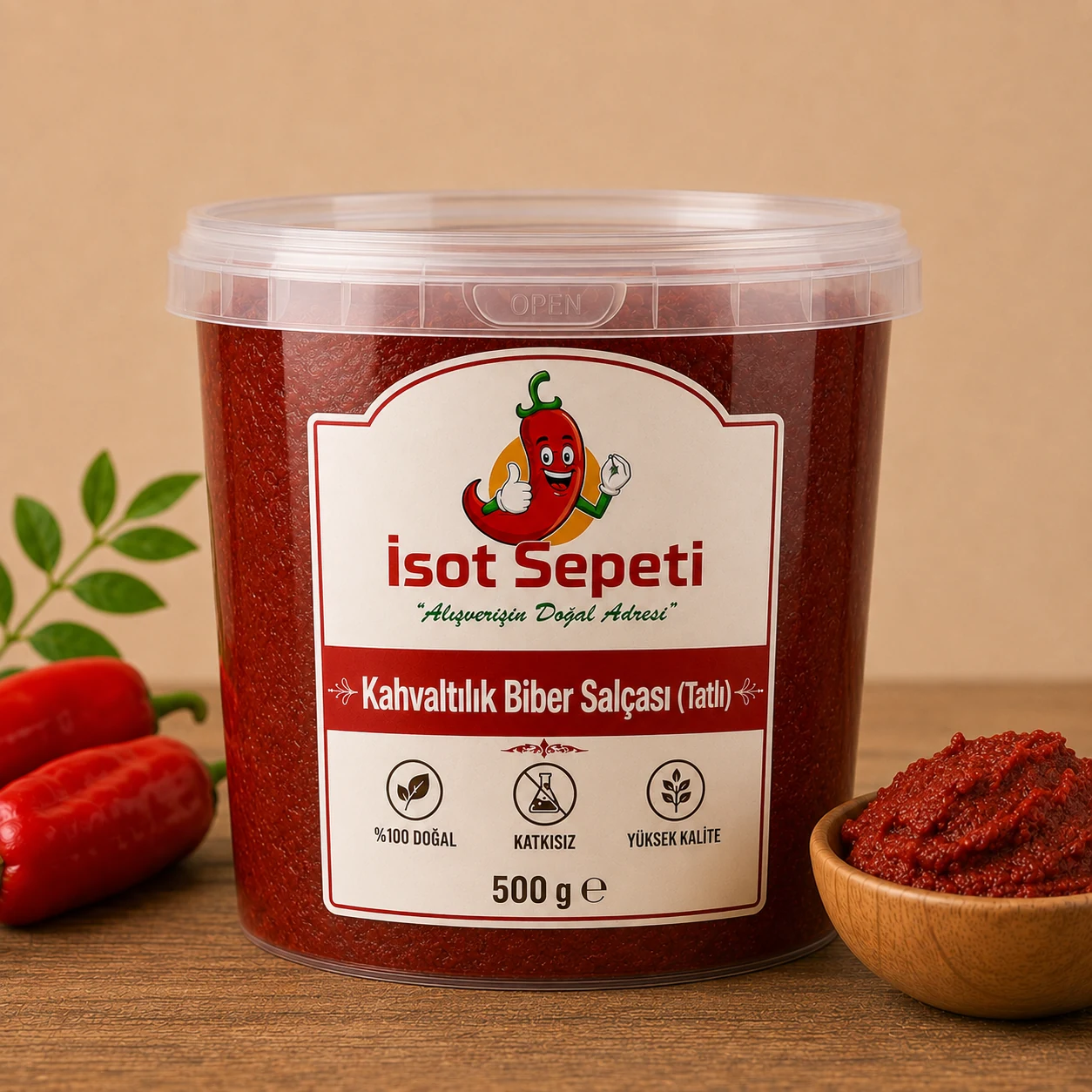 İsot Sepeti Kahvaltılık Biber Salçası Tatlı